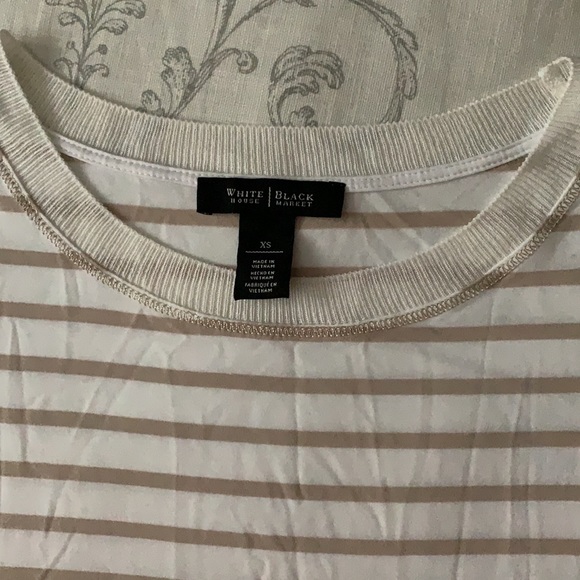 White House Black Market Striped Tee Short Sz XS - Picture 4 of 6